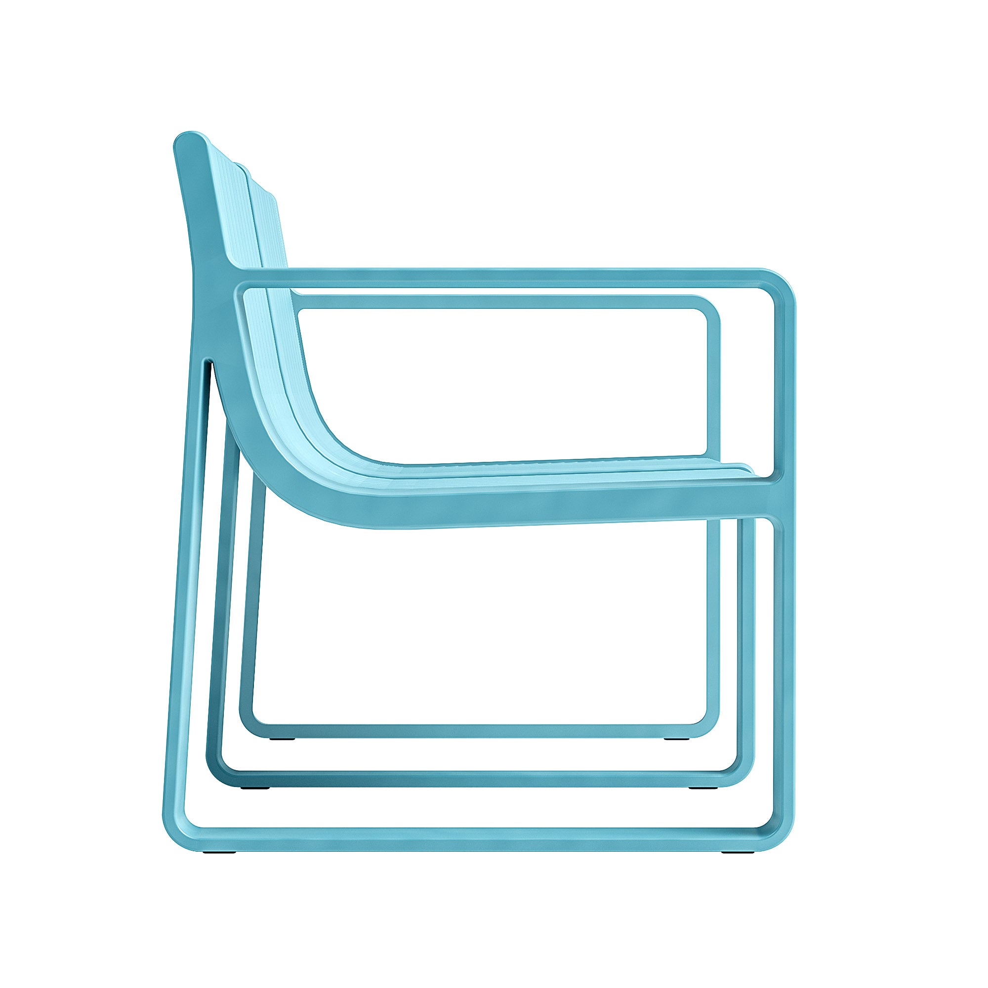 Ricki 5 Piece Modern Patio or Poolside Set - Tiffany Blue