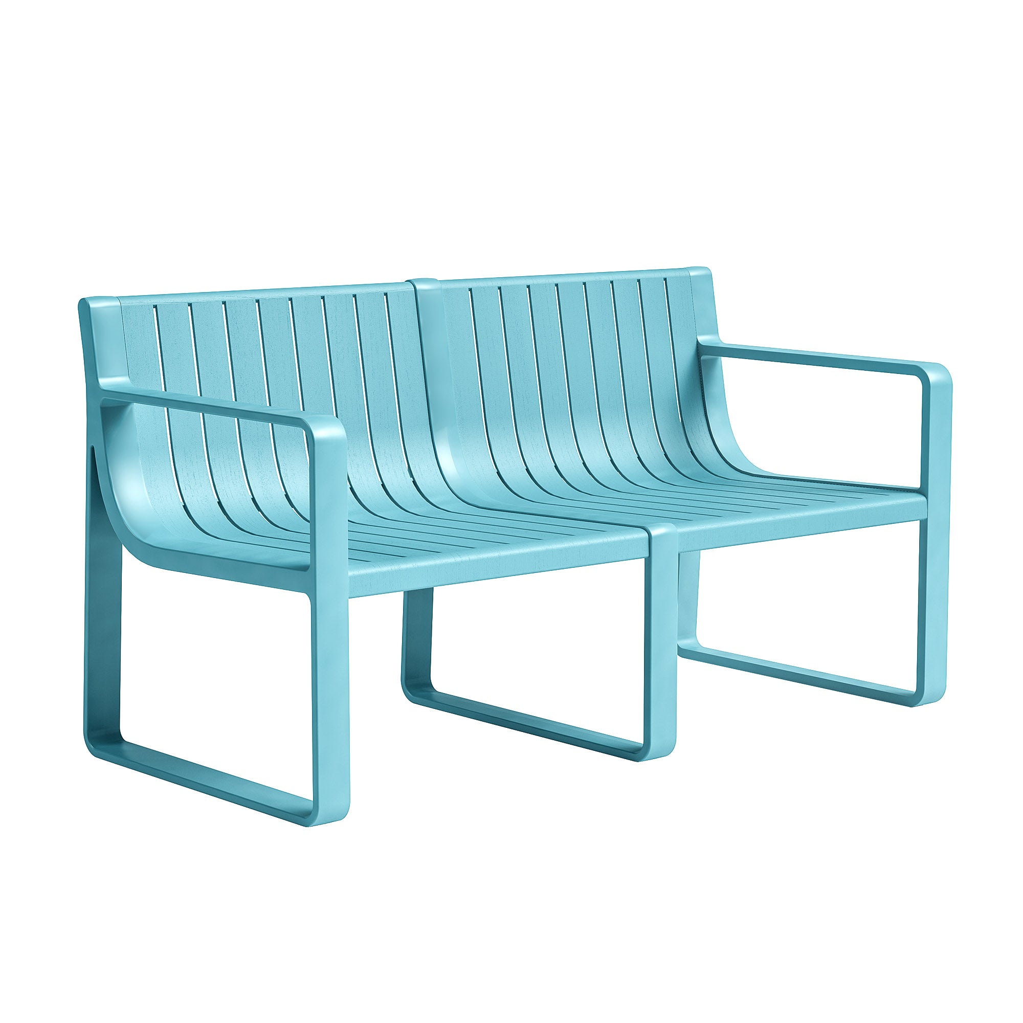 Ricki 5 Piece Modern Patio or Poolside Set - Tiffany Blue