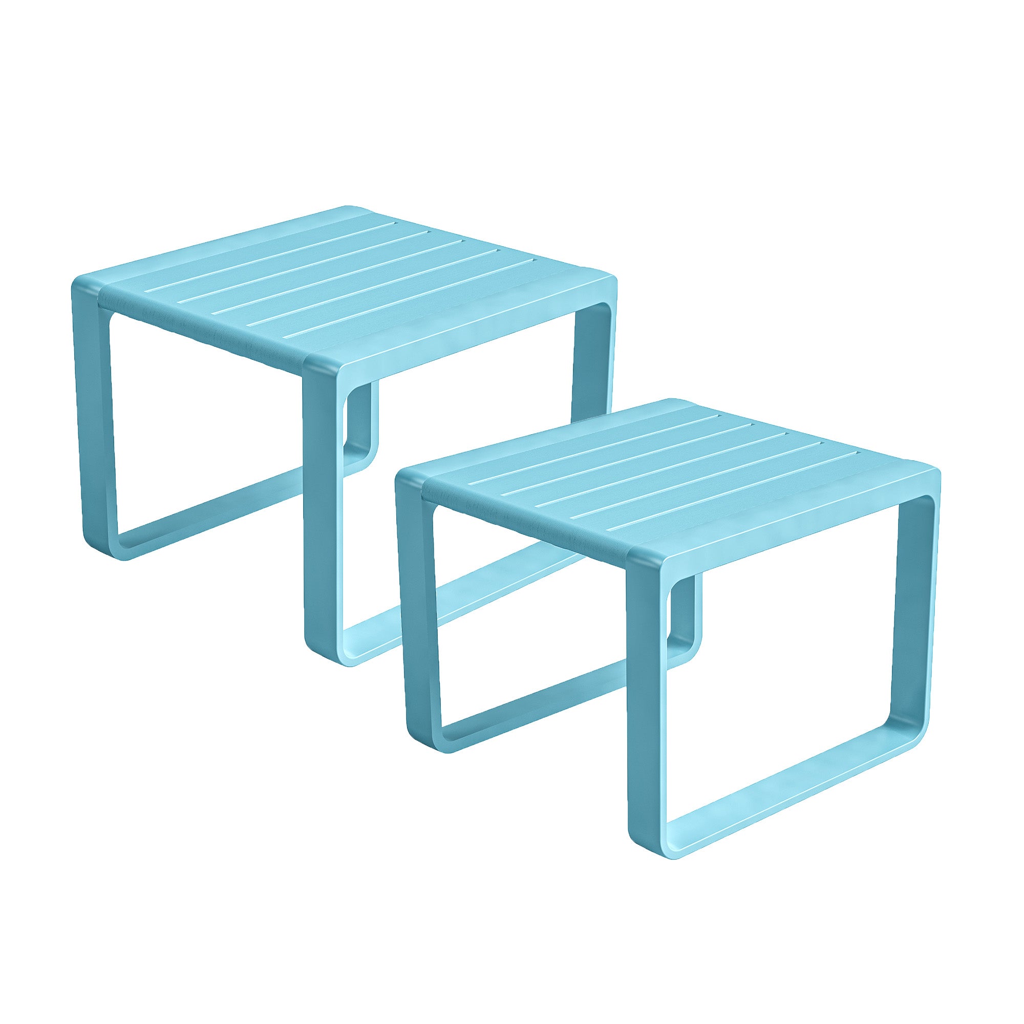 Ricki 5 Piece Modern Patio or Poolside Set - Tiffany Blue