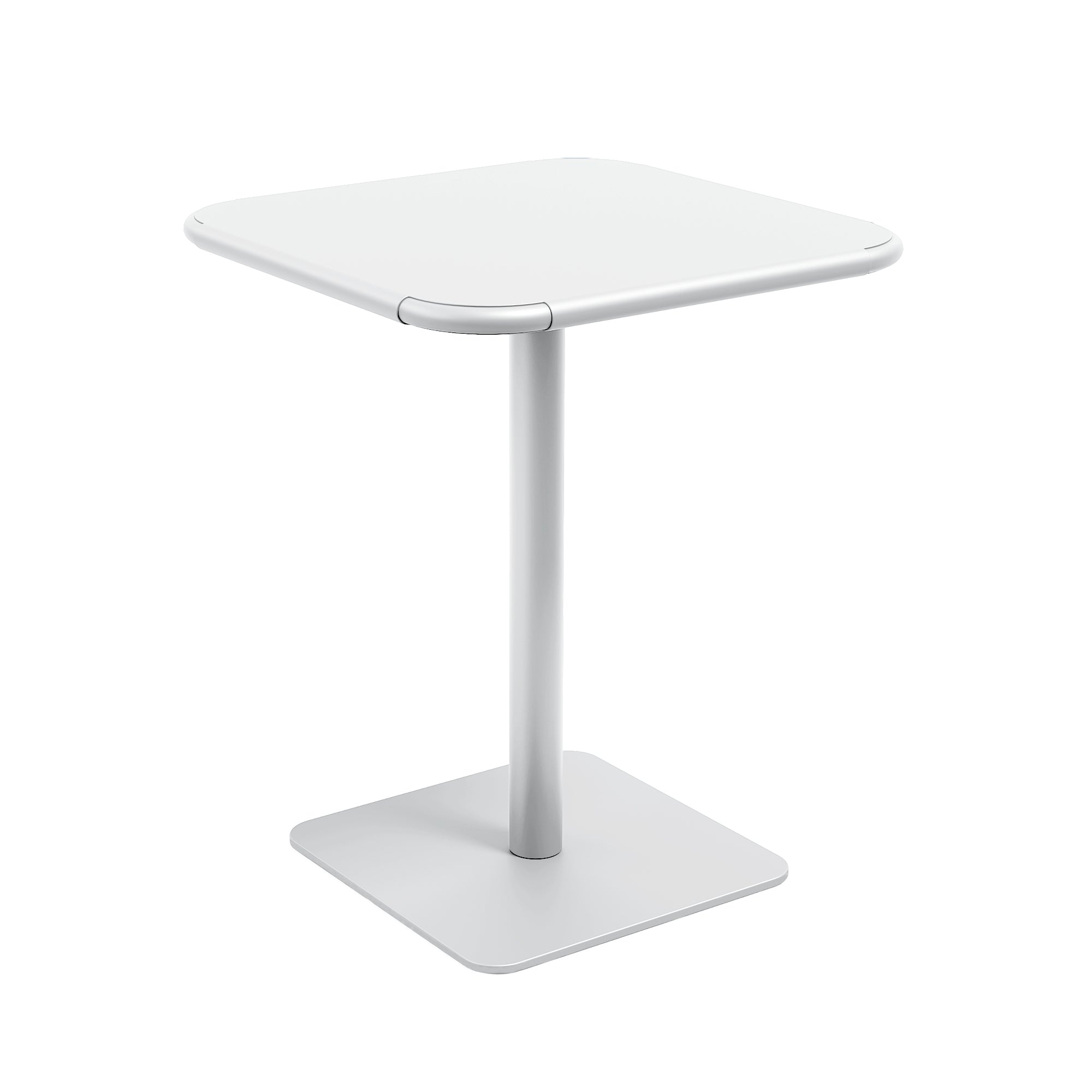 Haley Square Table - All Steel - White, Indoor/Outdoor