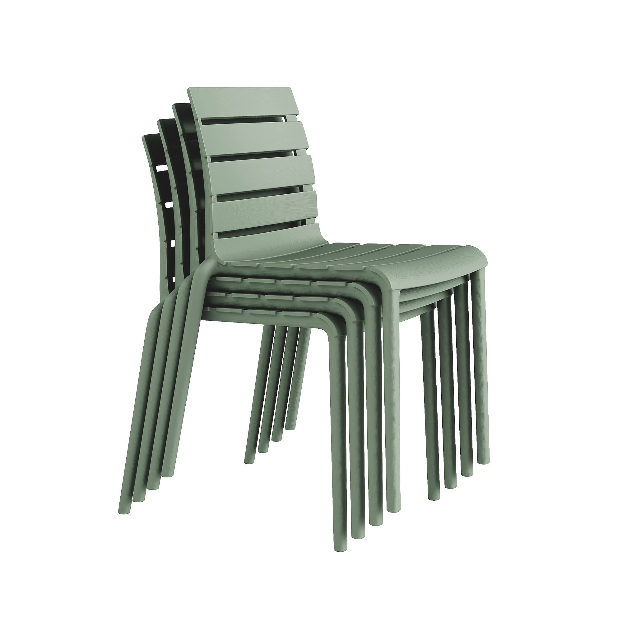 Rylan Stackable Chair - Aloe Green, Indoor/Outdoor - Set of 4