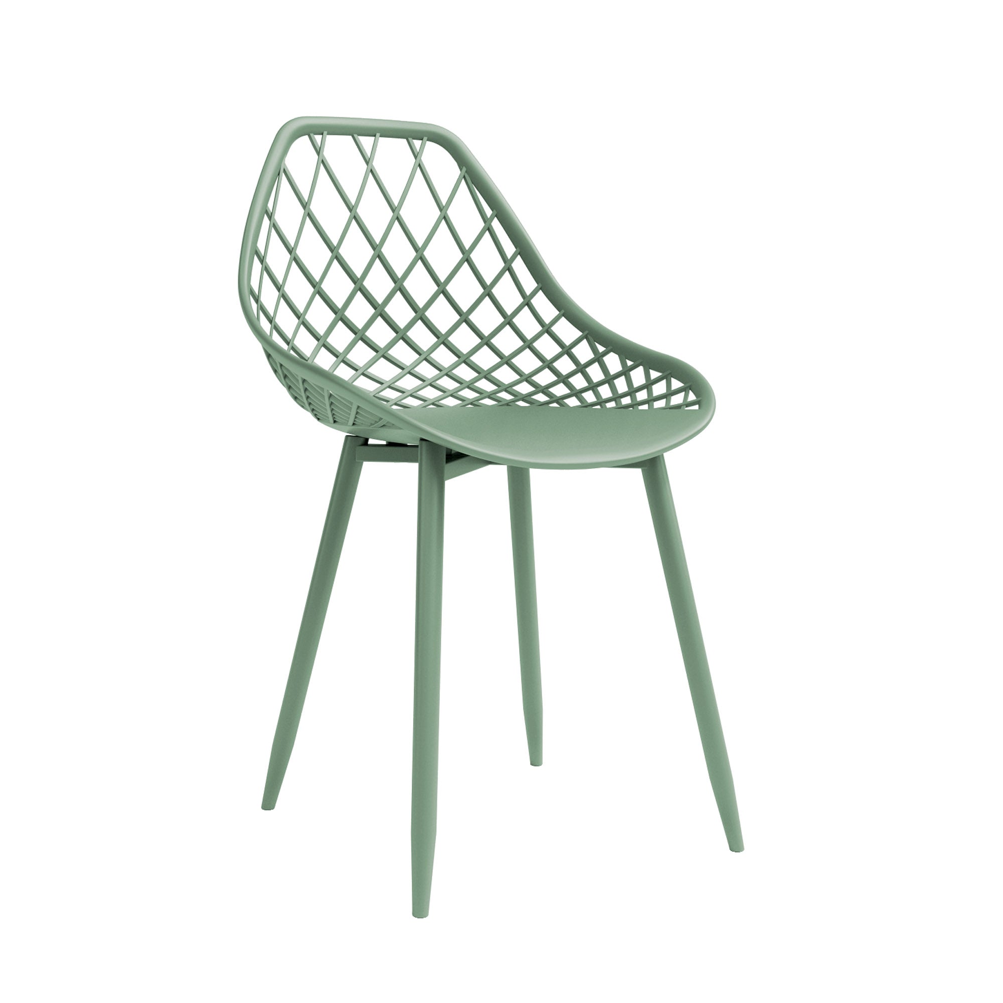 Kurv® Dining Chair - Aloe Green, Indoor/Outdoor - Set of 2