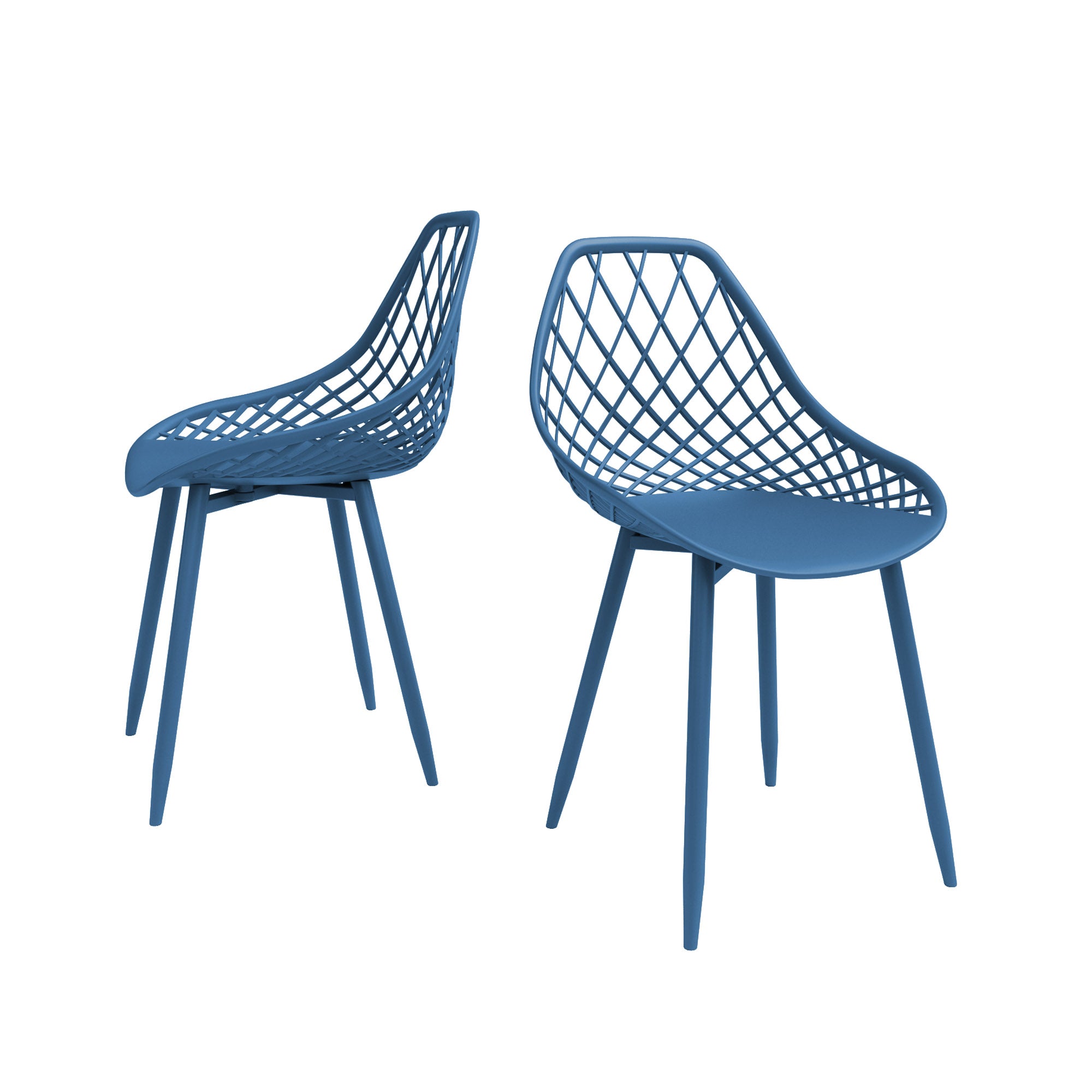 Kurv® Dining Chair - Berry Blue, Indoor/Outdoor - Set of 2