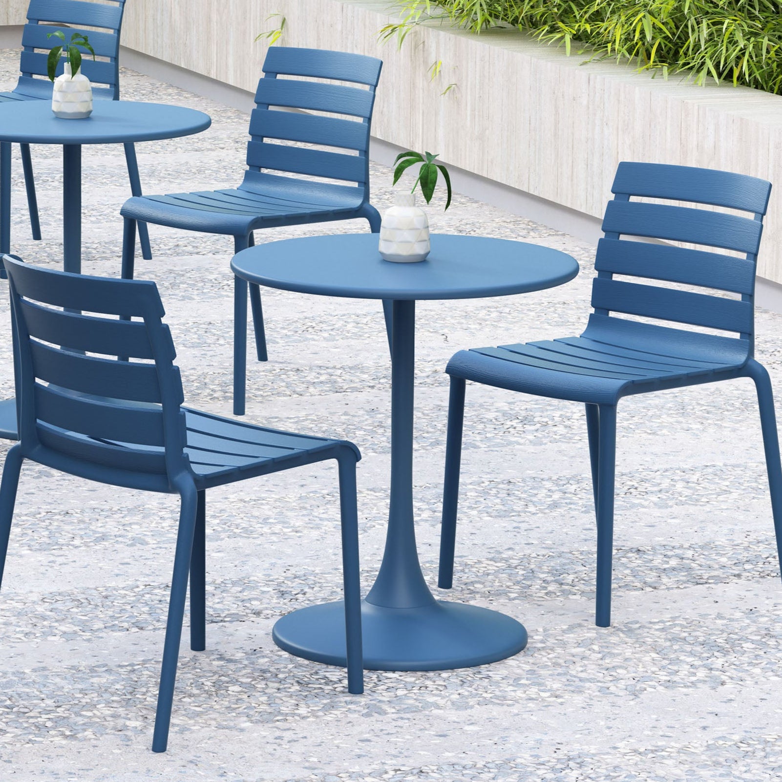 Kurv® Bistro Table - All Steel - Berry Blue, Indoor/Outdoor