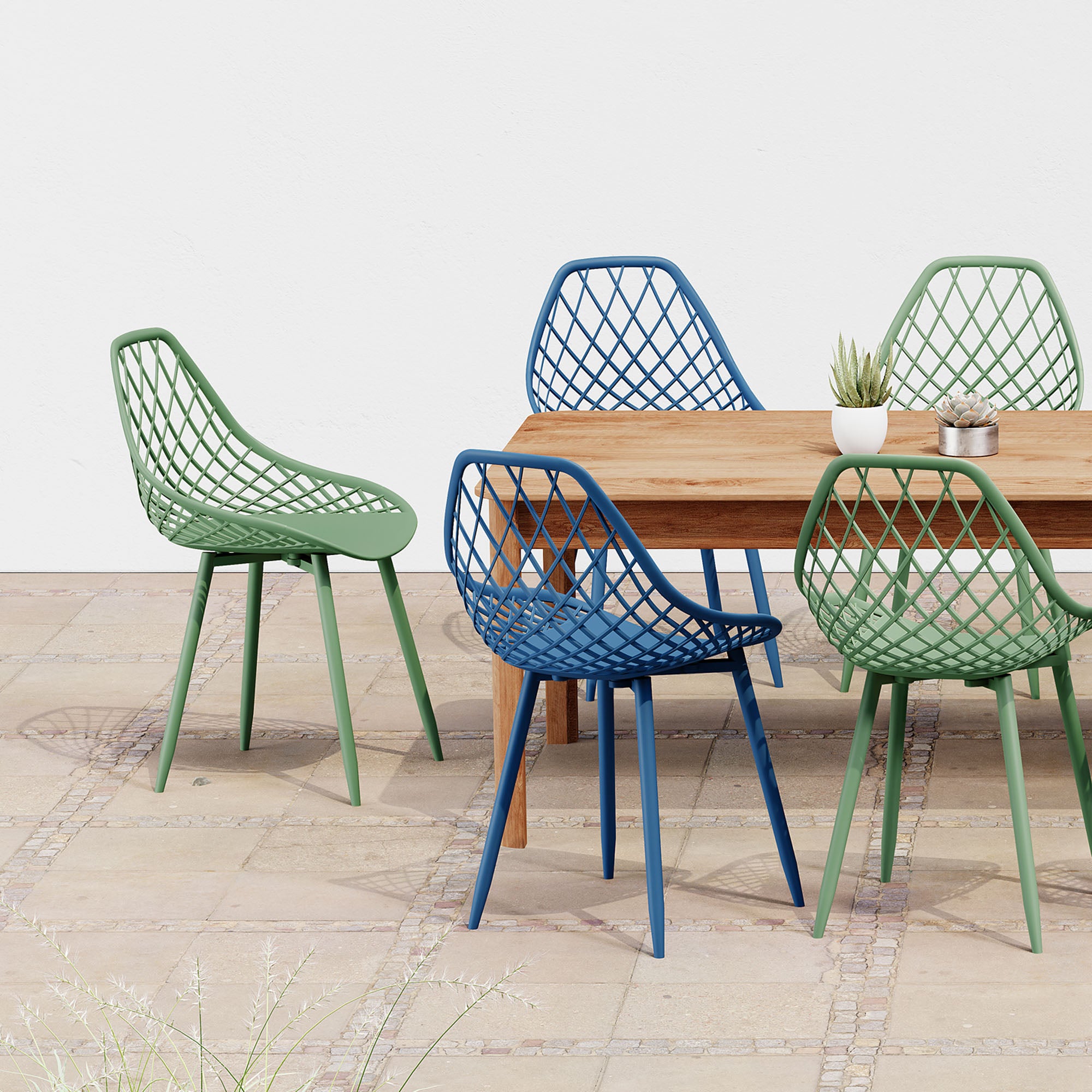Kurv® Dining Chair - Aloe Green, Indoor/Outdoor - Set of 2