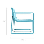 Ricki 5 Piece Modern Patio or Poolside Set - Tiffany Blue