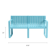 Ricki 5 Piece Modern Patio or Poolside Set - Tiffany Blue