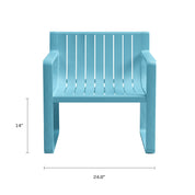 Ricki 5 Piece Modern Patio or Poolside Set - Tiffany Blue