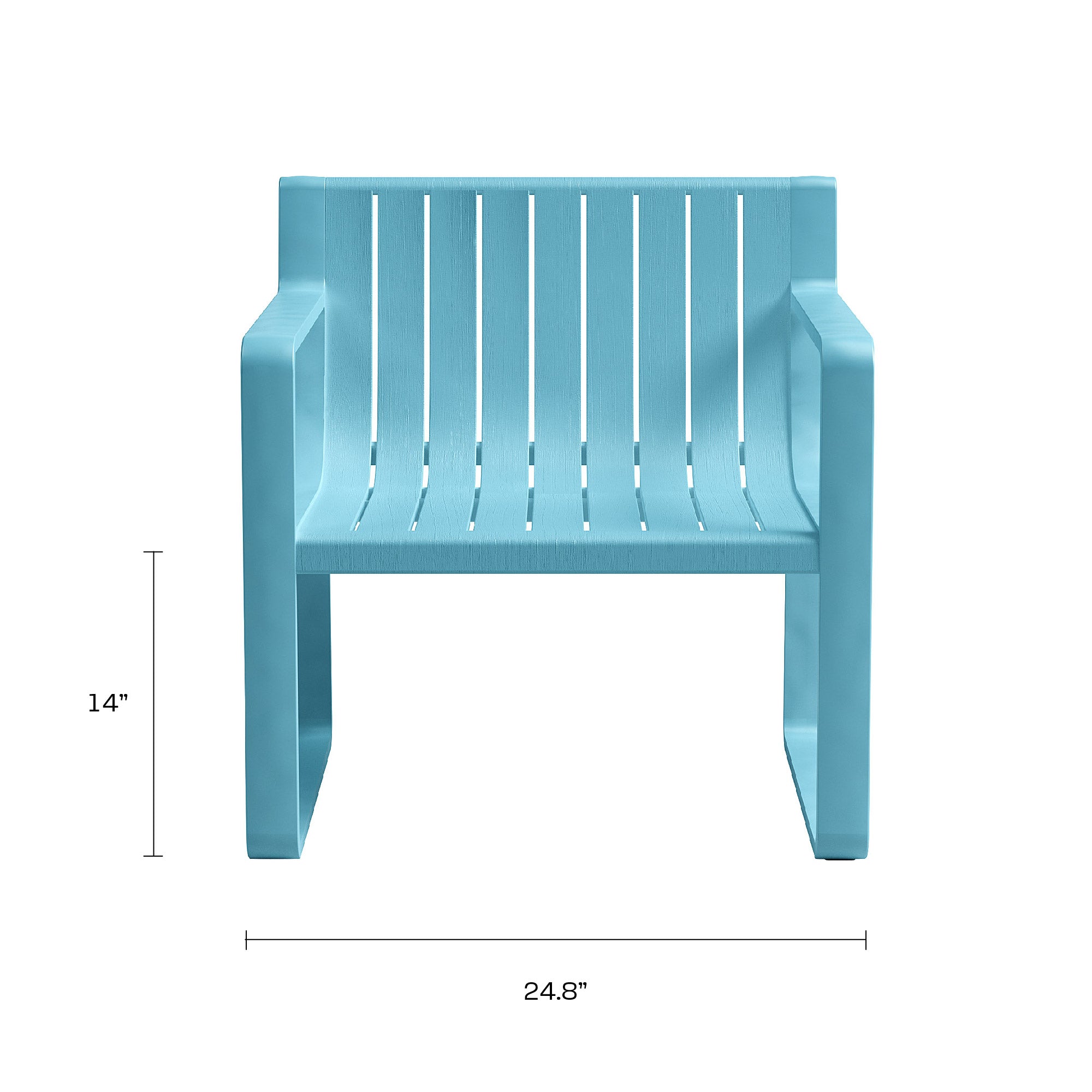 Ricki 5 Piece Modern Patio or Poolside Set - Tiffany Blue