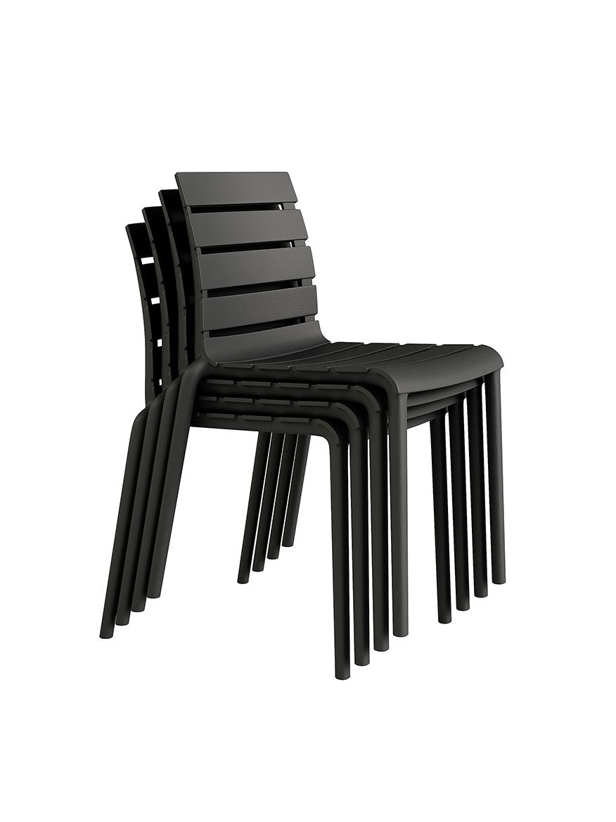 Black plastic best sale stackable adirondack chairs