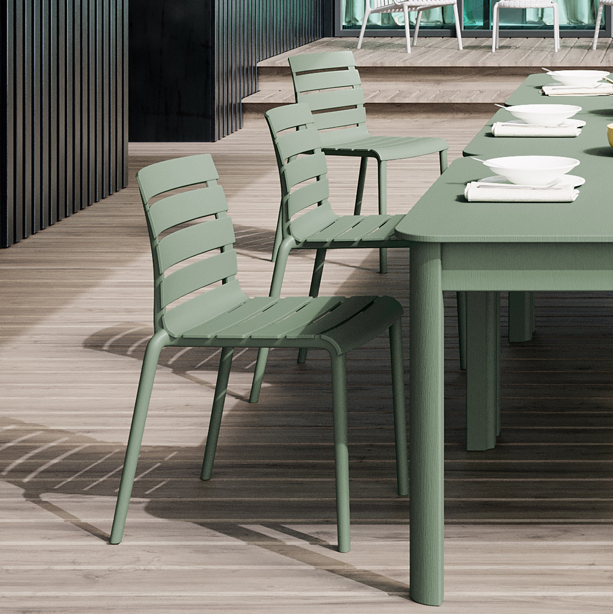 Rylan Stackable Chair - Aloe Green, Indoor/Outdoor - Set of 4