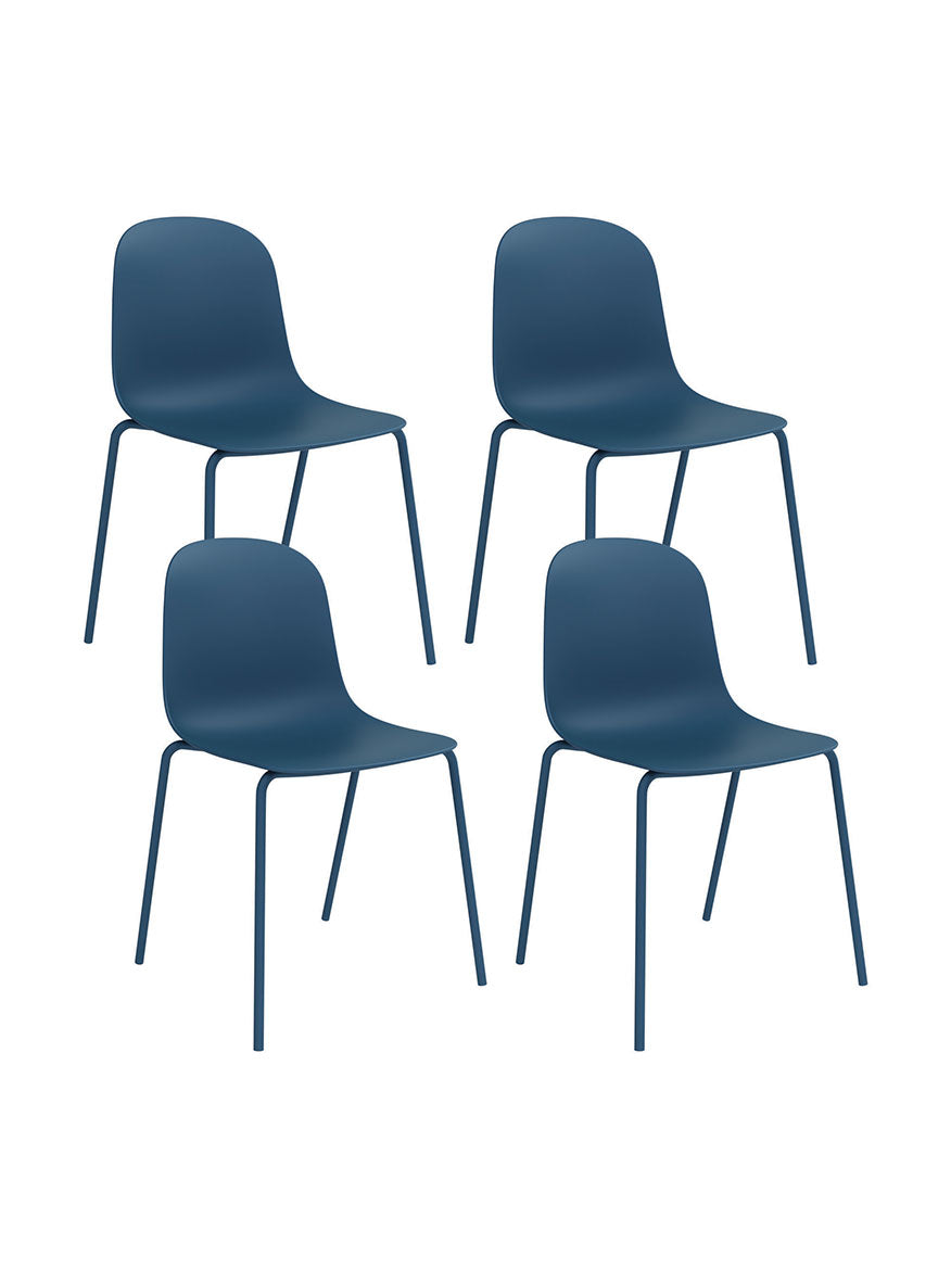 Serena Stackable Chair - Berry Blue, Indoor/Outdoor - Set of 4