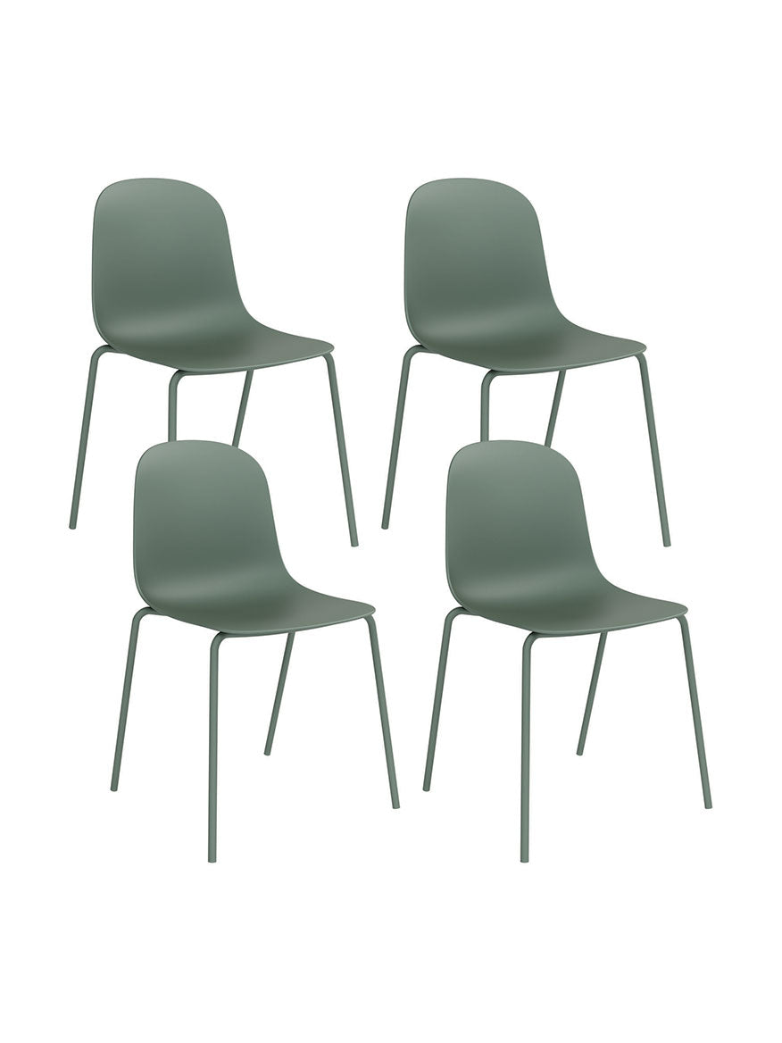 Serena Stackable Chair - Aloe Green, Indoor/Outdoor - Set of 4
