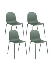Serena Stackable Chair - Aloe Green, Indoor/Outdoor - Set of 4