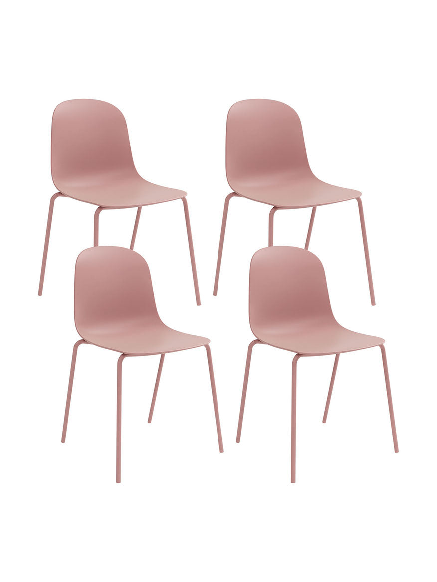 Serena Stackable Chair - Dusty Pink, Indoor/Outdoor - Set of 4
