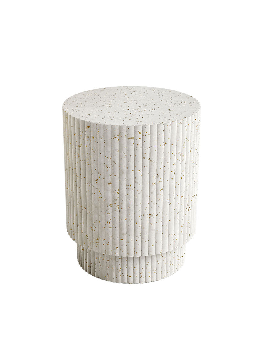 Sheila Indoor or Outdoor End Table - Stone White - 15.8"D x 19.7"H
