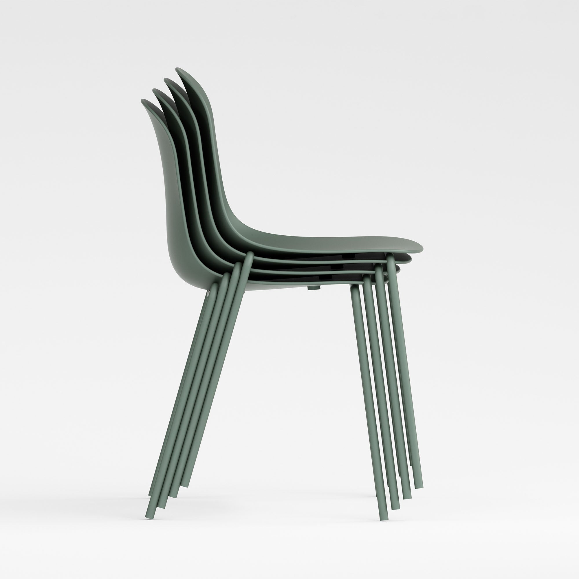 Serena Stackable Chair - Aloe Green, Indoor/Outdoor - Set of 4
