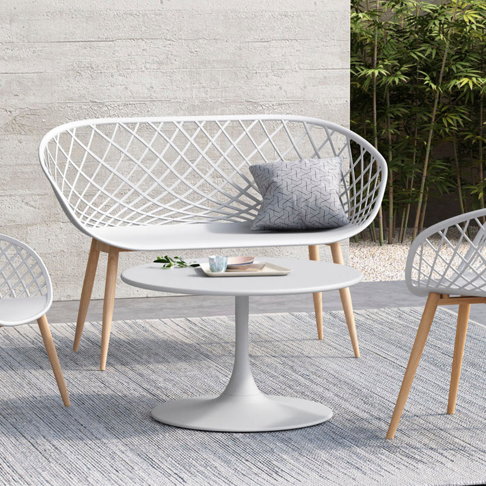Kurv® Coffee Table - All Steel - White, Indoor/Outdoor