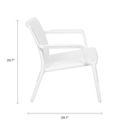 Fiji Stackable Indoor or Outdoor Modern Lounge Chair - White - Set of 2