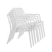 Fiji Stackable Indoor or Outdoor Modern Lounge Chair - White - Set of 2