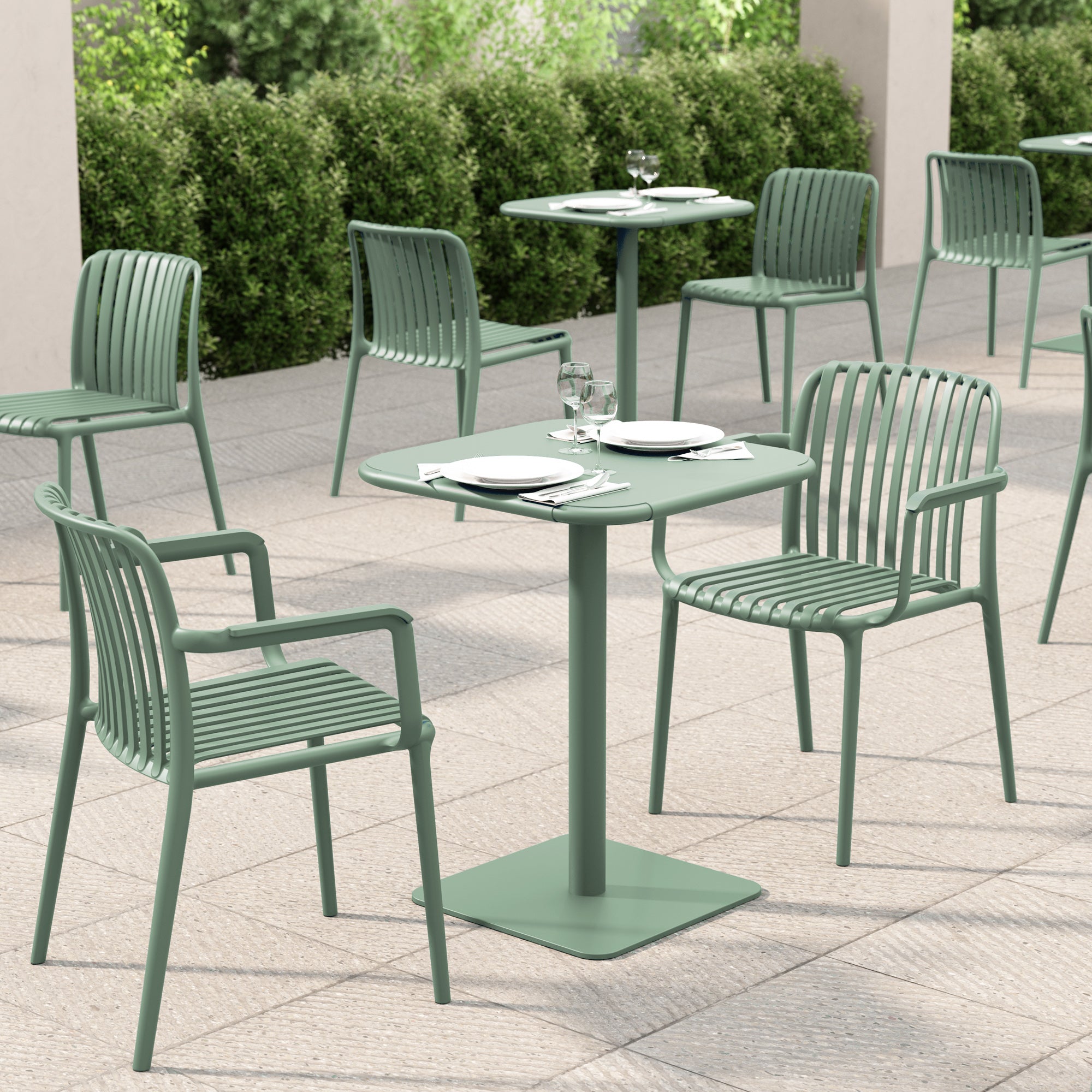 Haley Square Table - Aloe Green