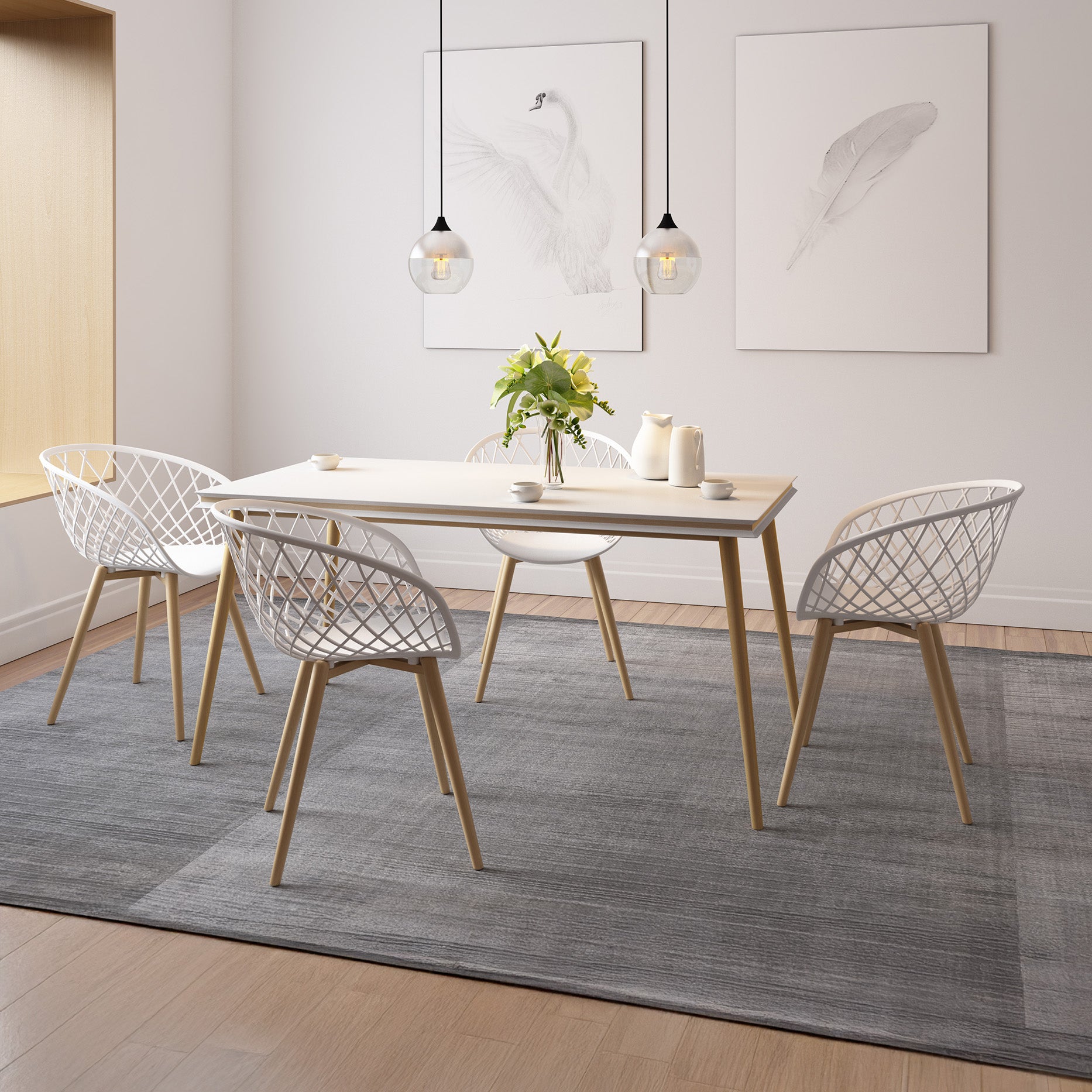 Kurv® Arm Chair - White, Indoor/Outdoor - Set of 2