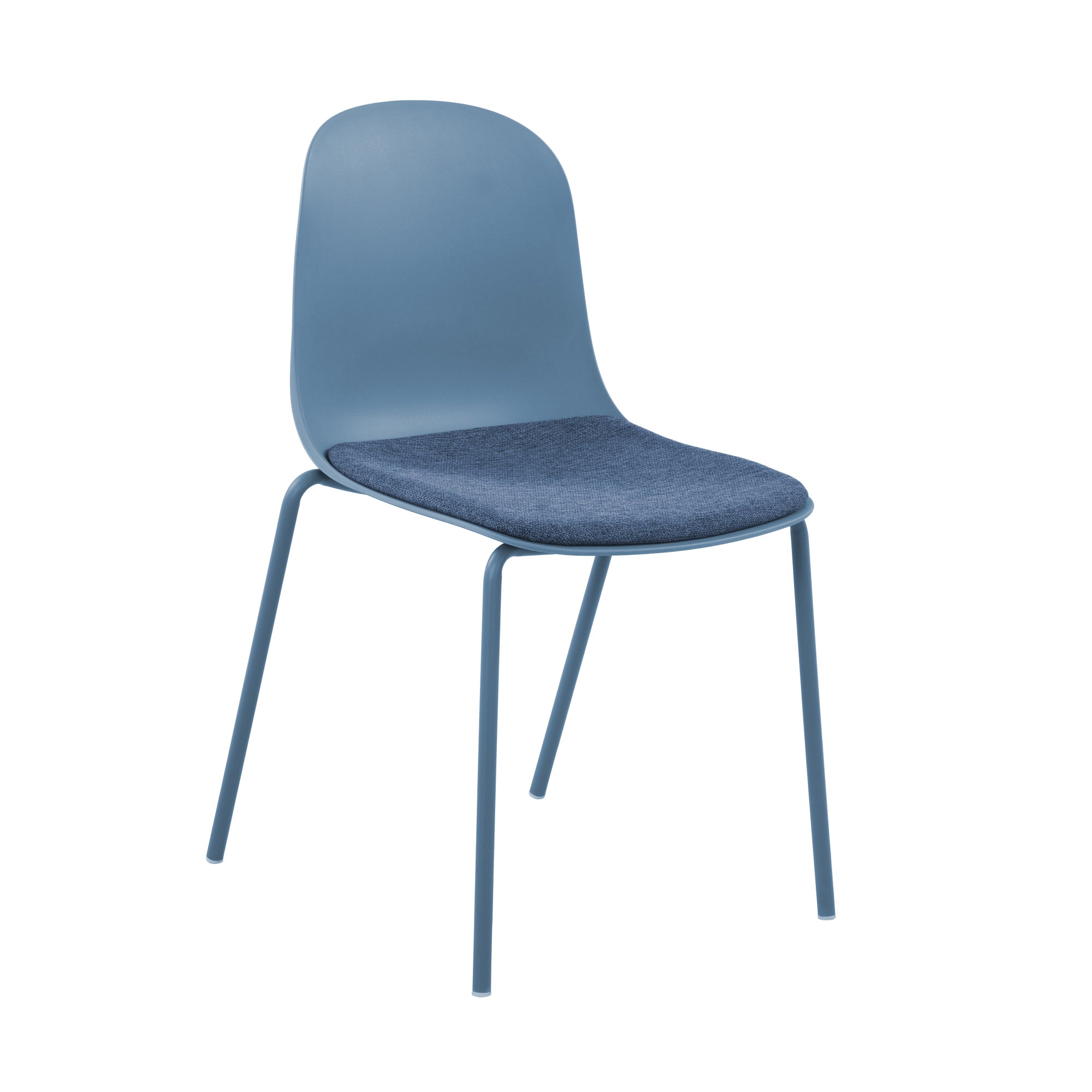 Serena Stackable Chair - Whale Blue, with Cushion - Set of 4