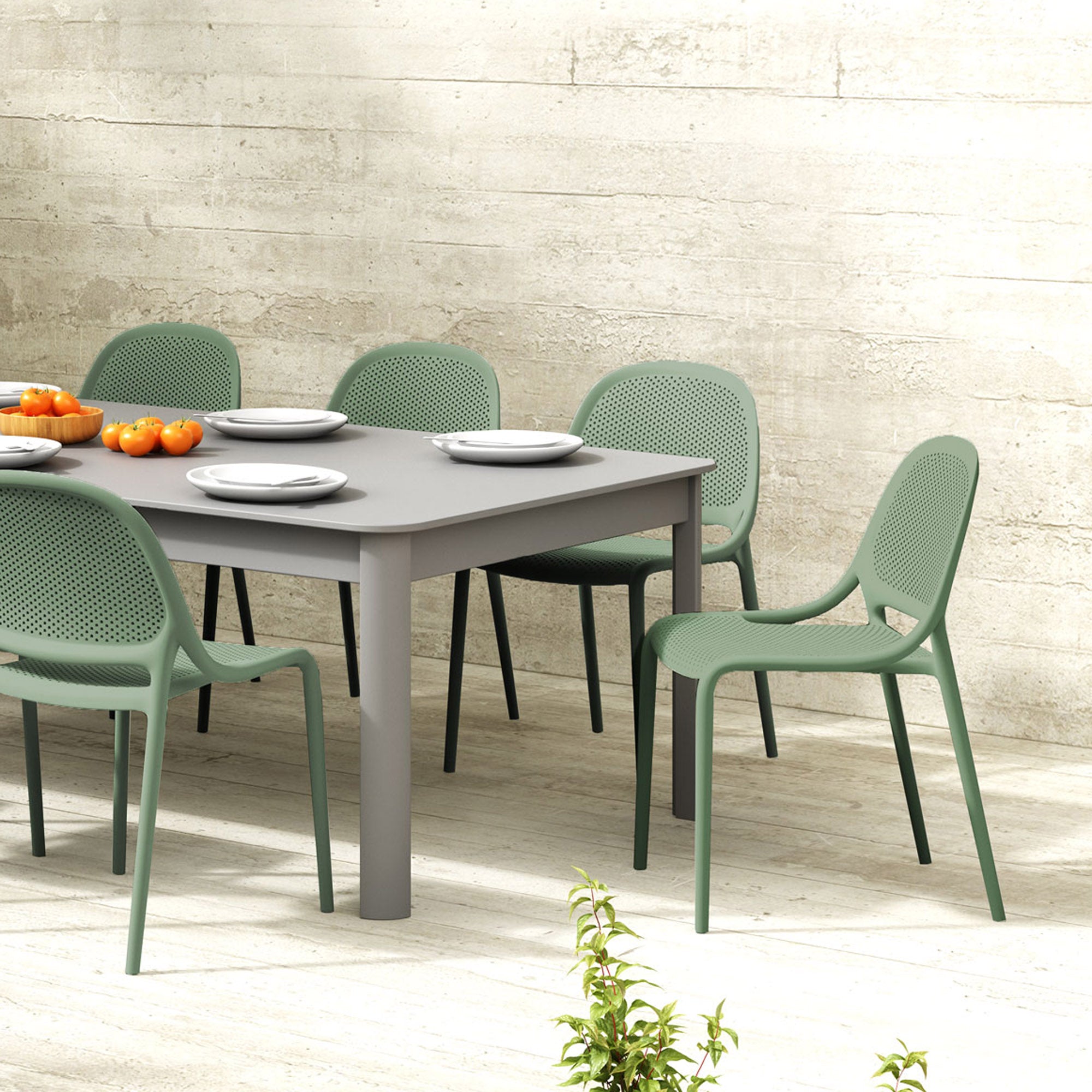 Shay Stackable Chair - Aloe Green, Indoor/Outdoor - Set of 4