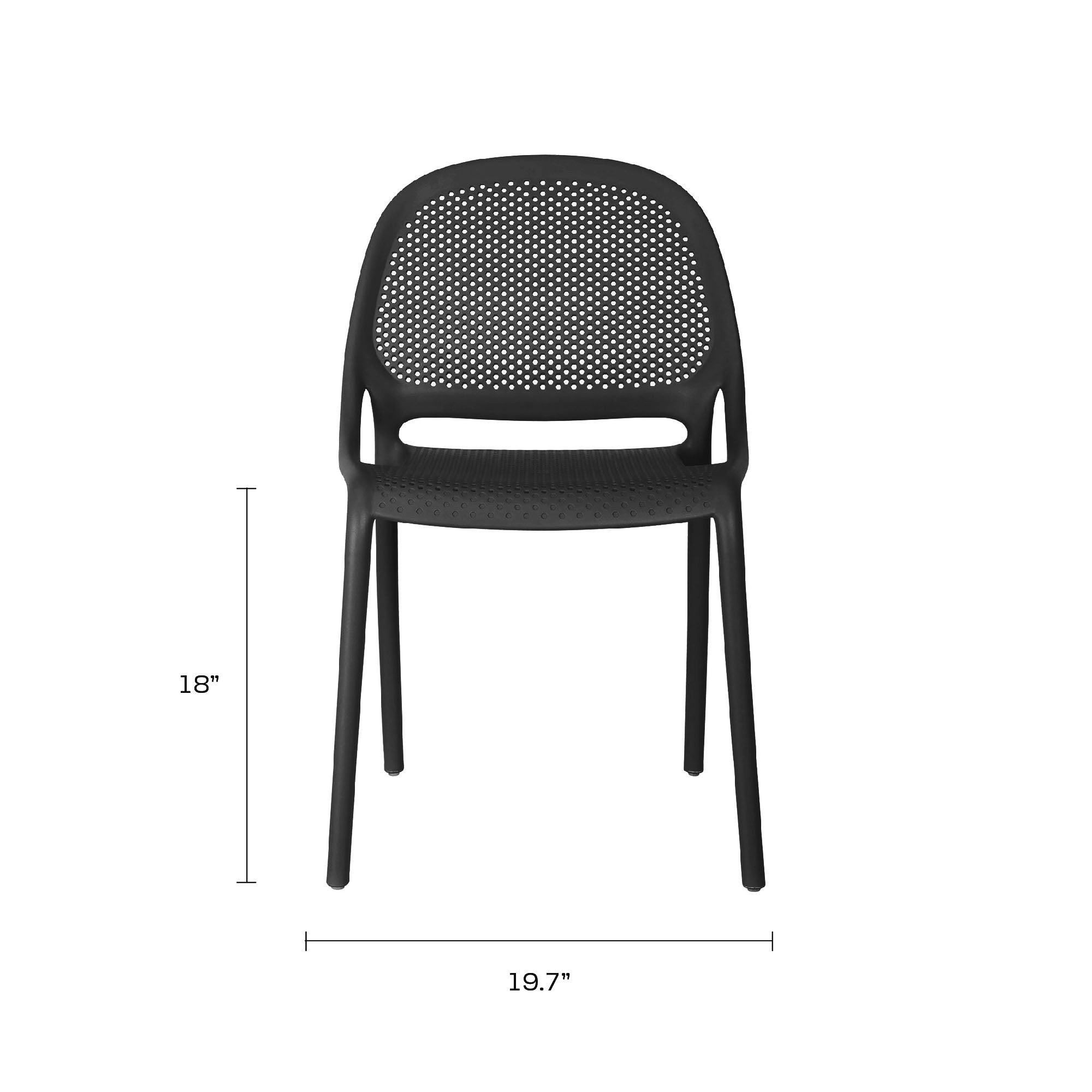 Shay Indoor and Outdoor Stackable Chair - Black - Set of 2