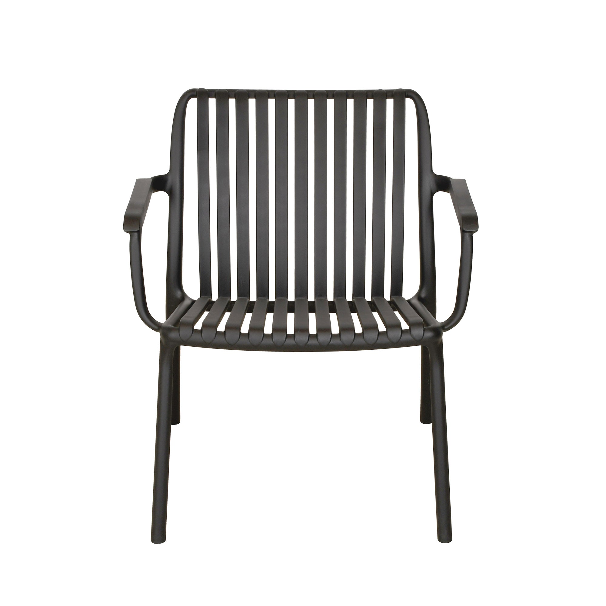 Fiji Stackable Indoor or Outdoor Modern Lounge Chair - Black - Set of 2