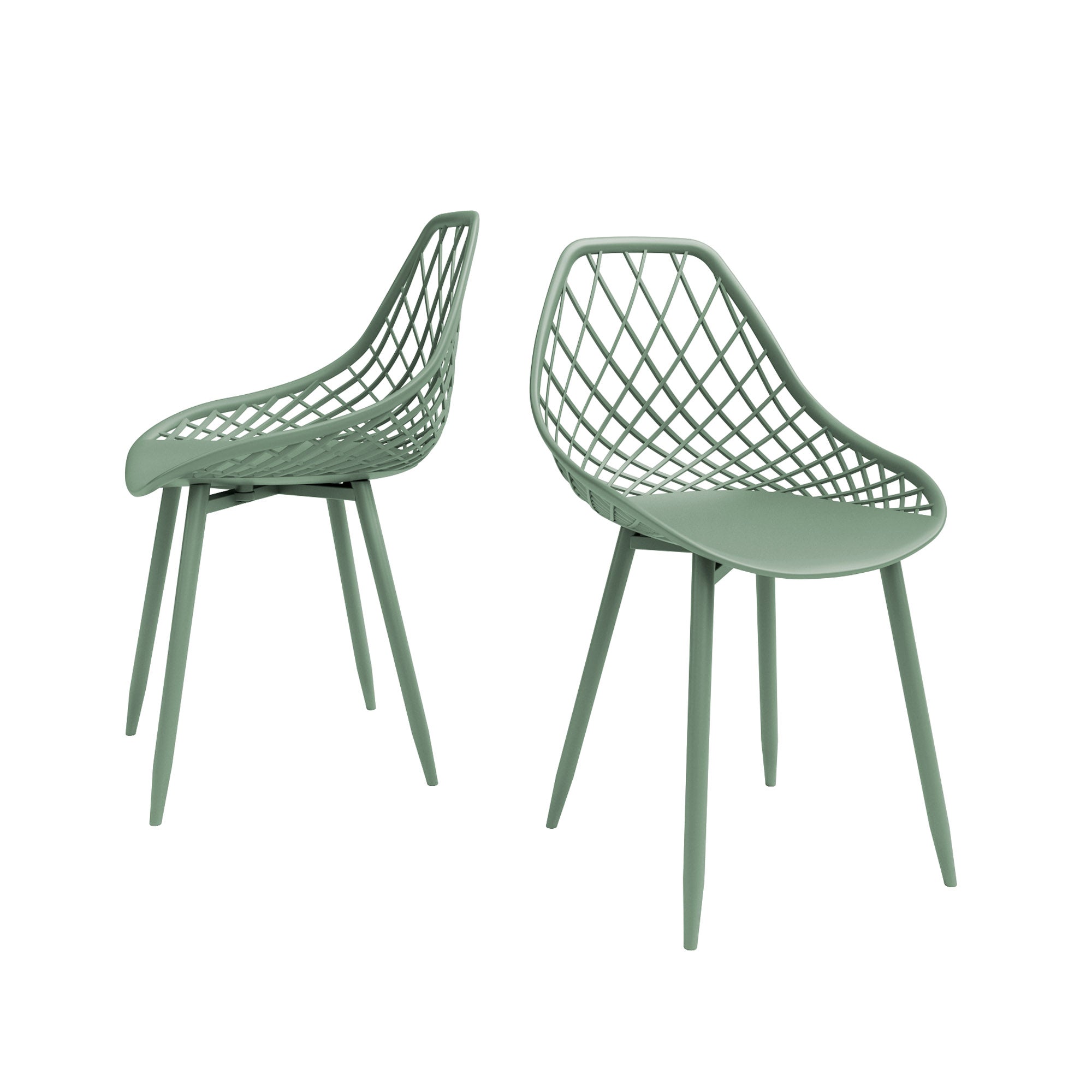 Kurv™ Indoor Outdoor Dining Chair - Aloe Green - Set of 2