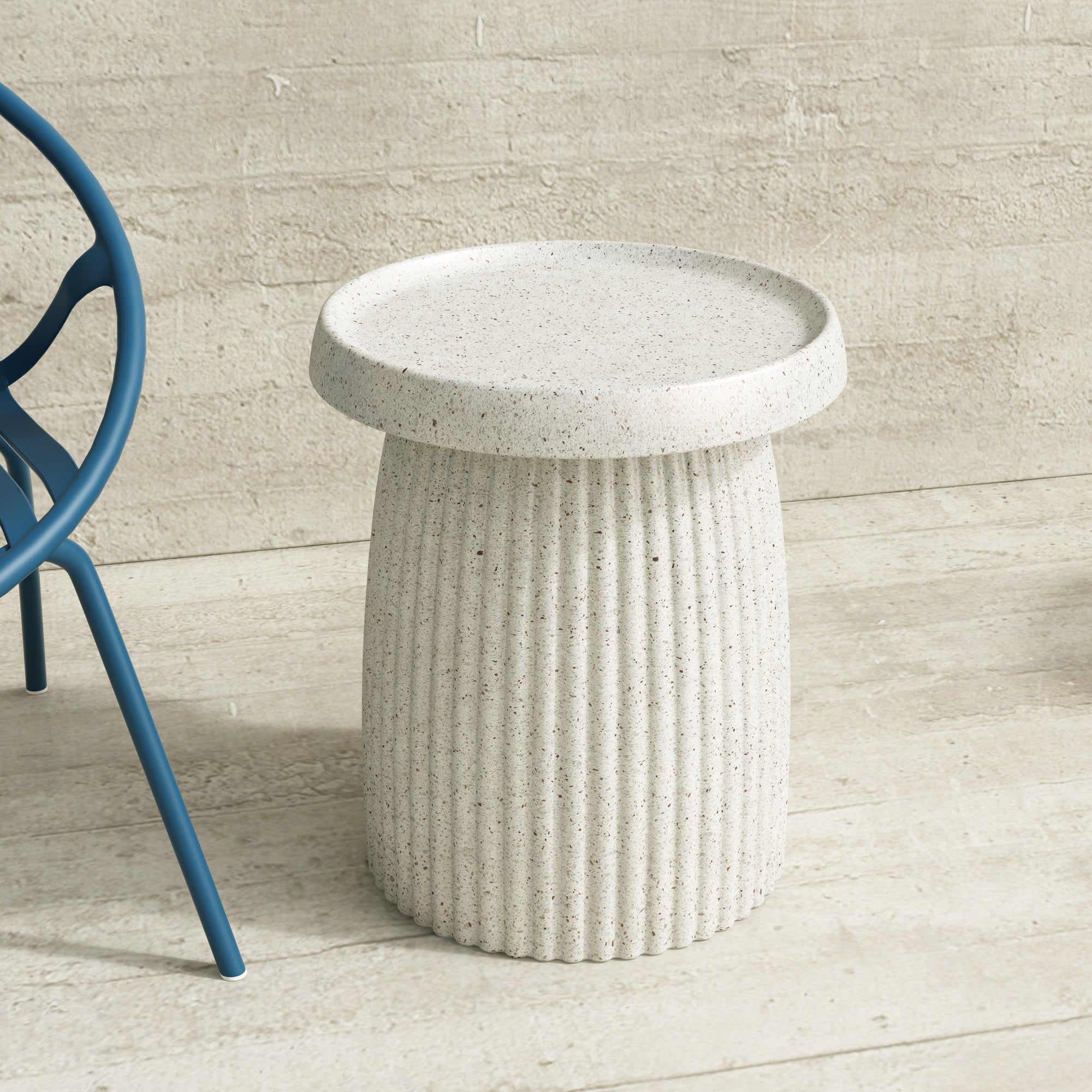 Vera Side Table - Stone White, Indoor/Outdoor