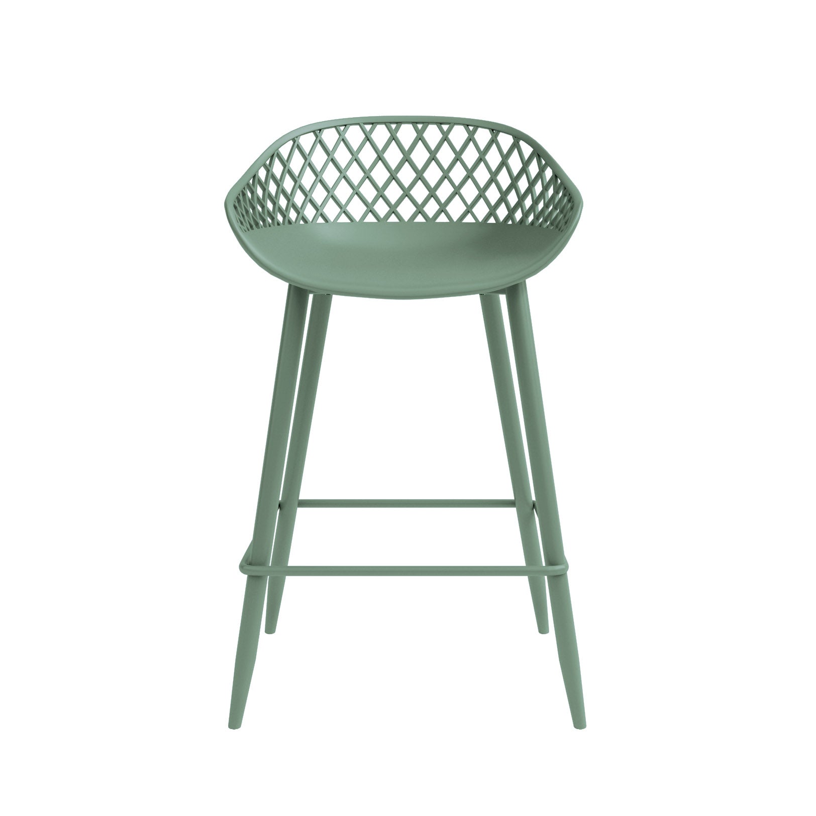 Kurv® Counter Stool - Aloe Green, Indoor/Outdoor - Set of 2