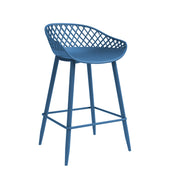 Kurv™ Indoor and Outdoor Counter Stool - Berry Blue - Set of 2