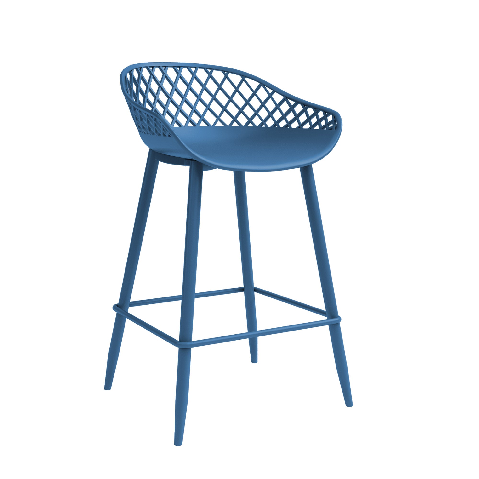 Kurv™ Indoor and Outdoor Counter Stool - Berry Blue - Set of 2