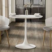Kurv® Cafe Table for Indoors – 31.5”D x 29.5”H – White Top – White Base