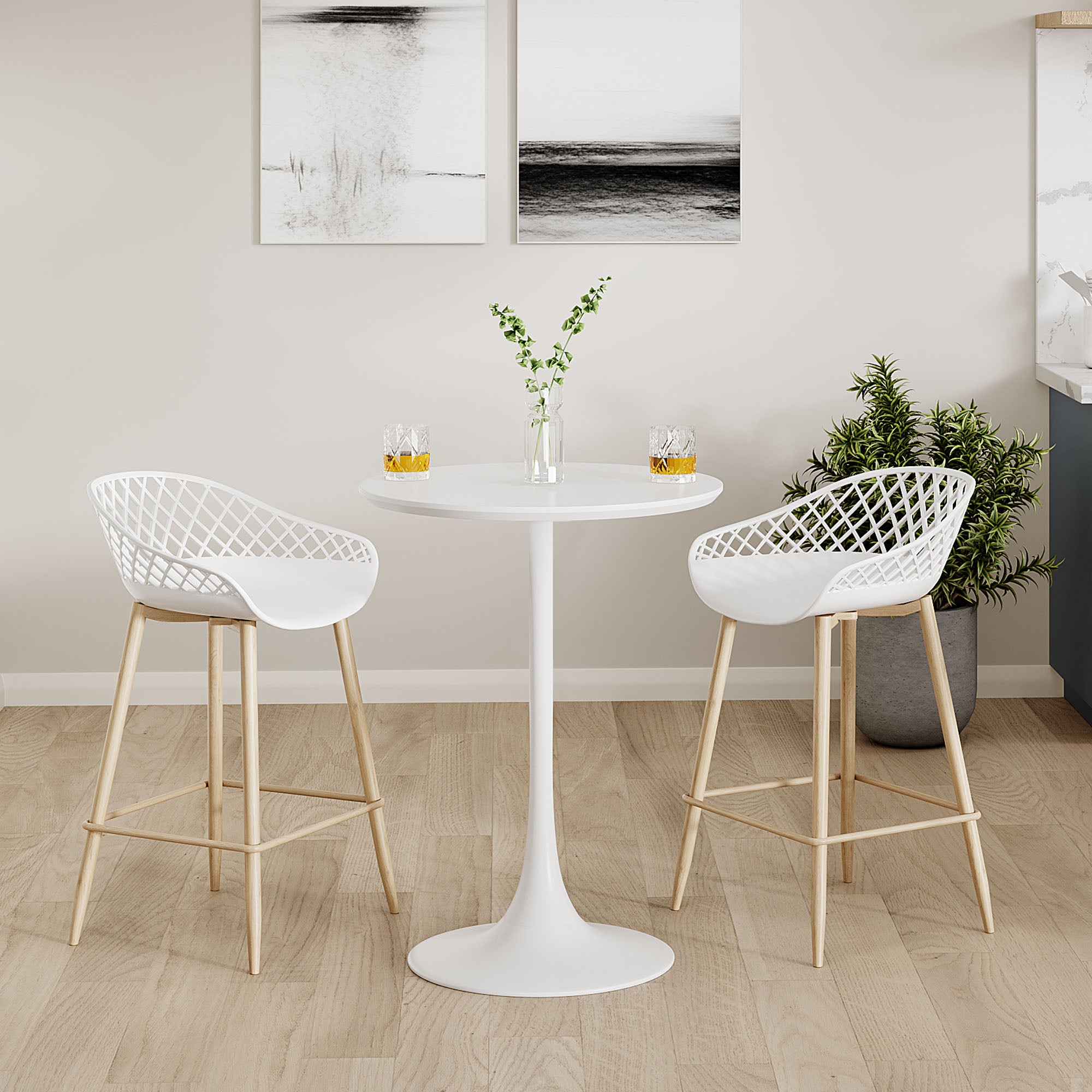Kurv® Counter Height Table White – Jamesdar - Main Image