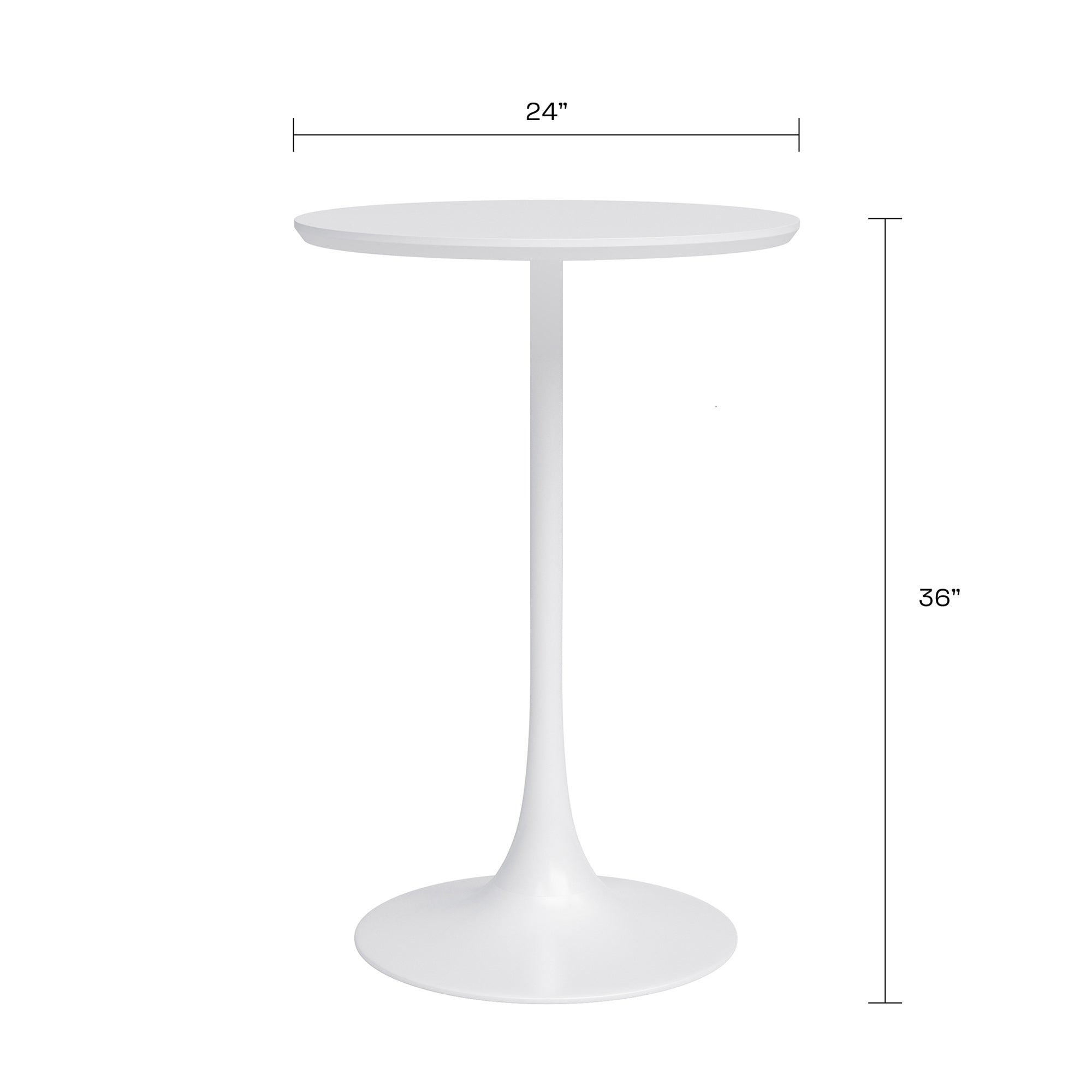 Kurv™ Series Counter Cafe Table 24"D x 36”H - White