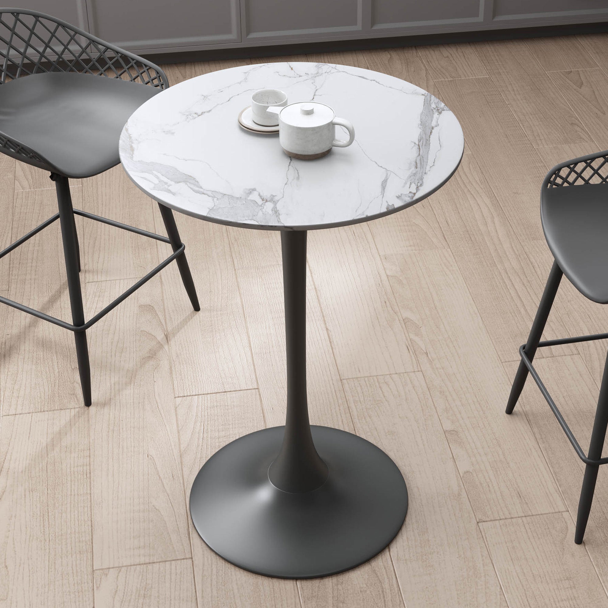 Kurv® Series Counter Cafe Table 24"+ Kurv® Counter Stool - Set of 2