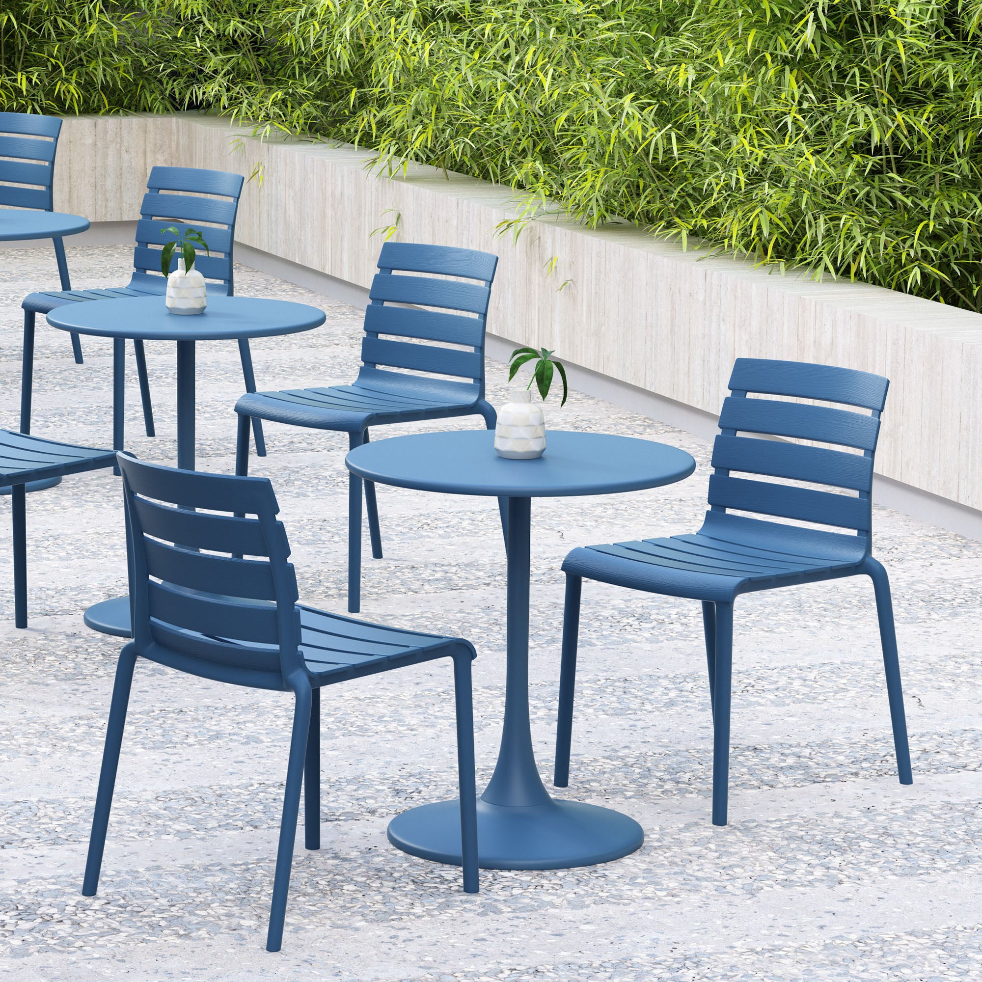 Kurv® All Steel Bistro Table for Indoors or Outdoors - 24”D x 30”H – Berry Blue