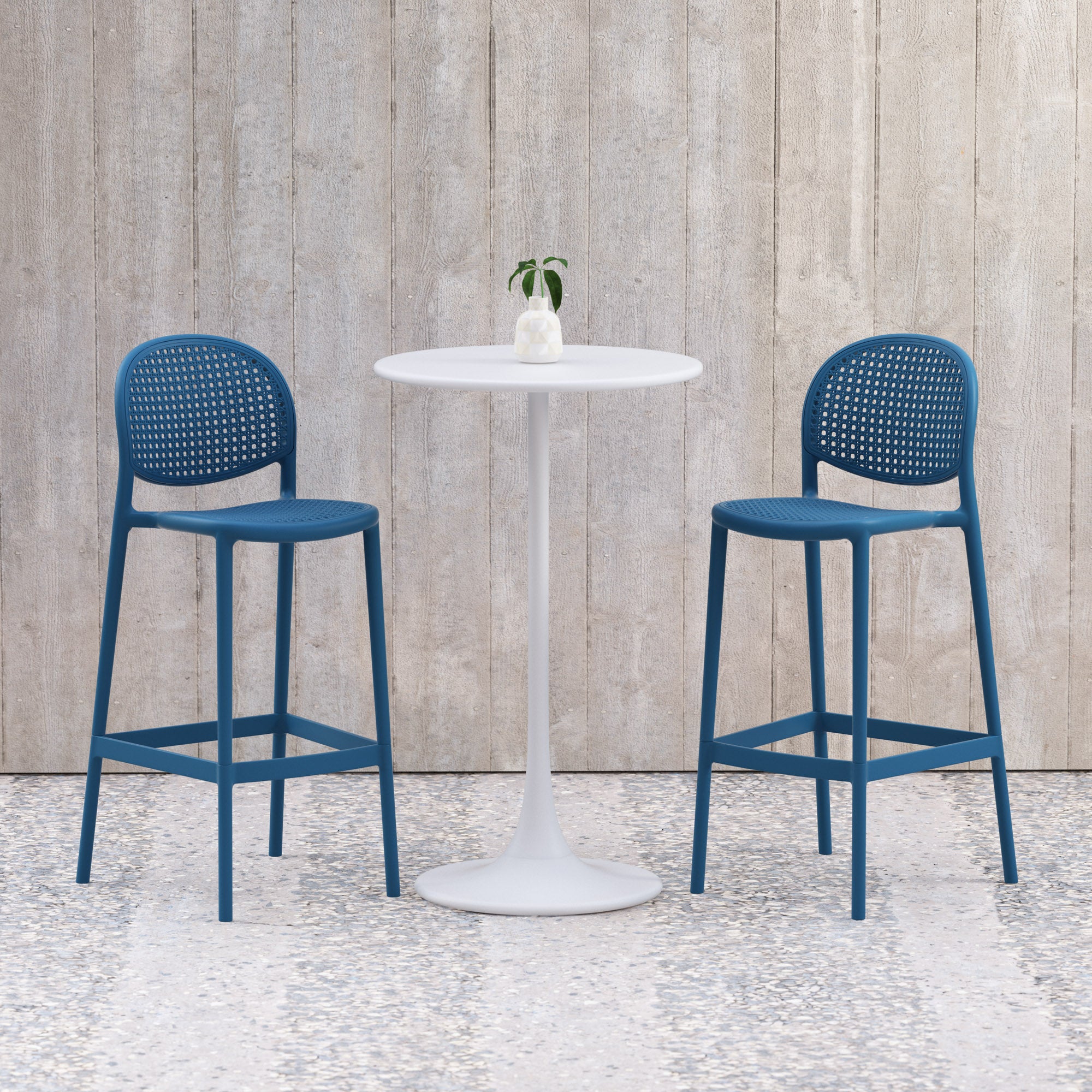 Joss Bar Stool - Berry Blue, Indoor/Outdoor - Set of 4