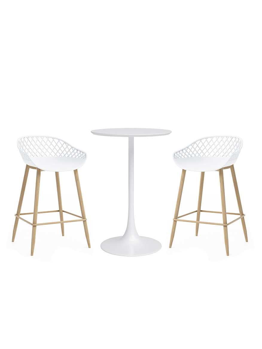 Kurv® Series Counter Cafe Table 24"+ Kurv® Counter Stool - Set of 2