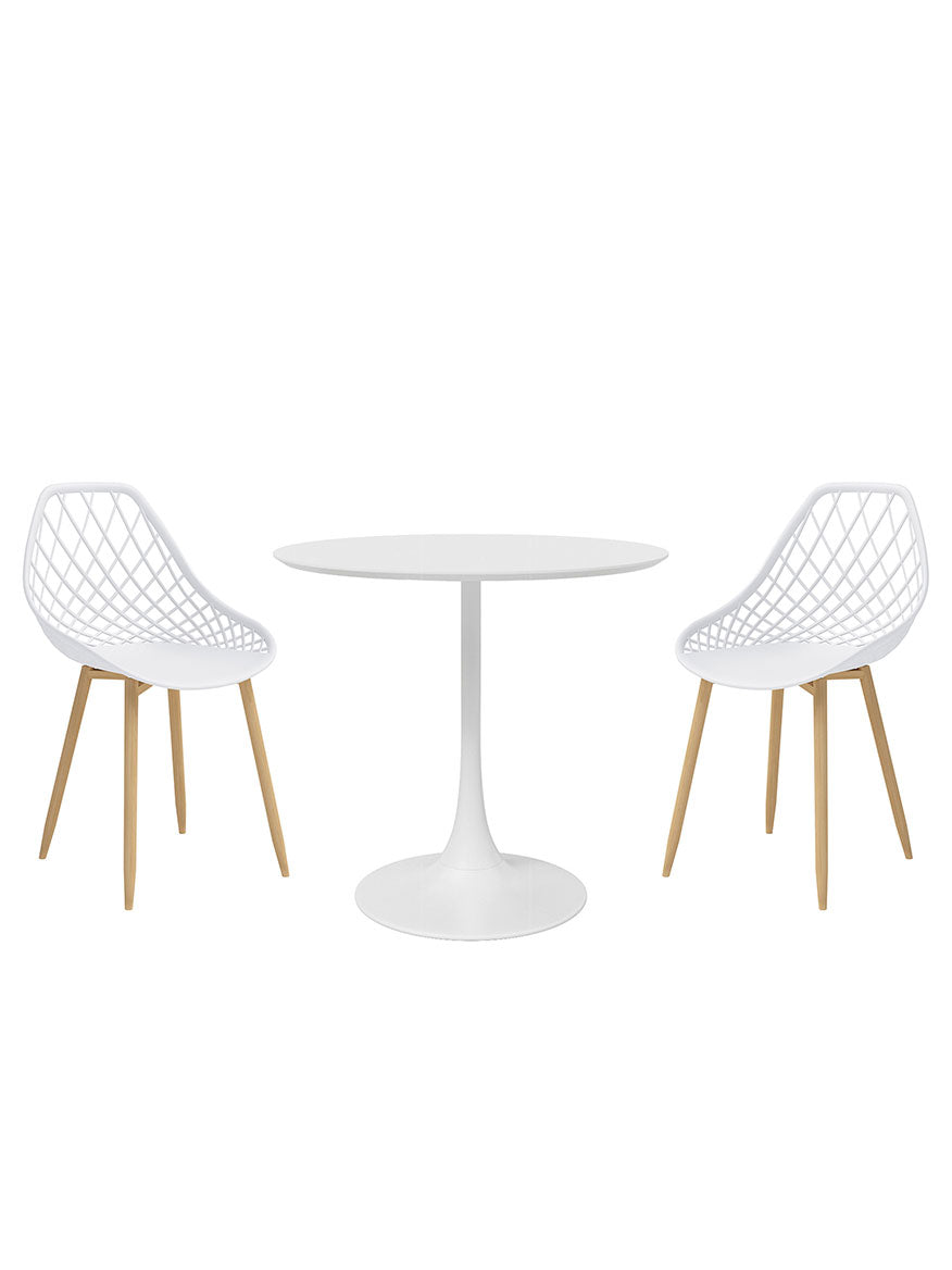 Kurv® Series Cafe Table + Kurv® Dining Chair - Set of 2
