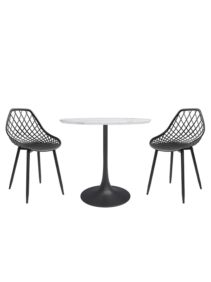 Kurv® Series Cafe Table + Kurv® Dining Chair - Set of 2