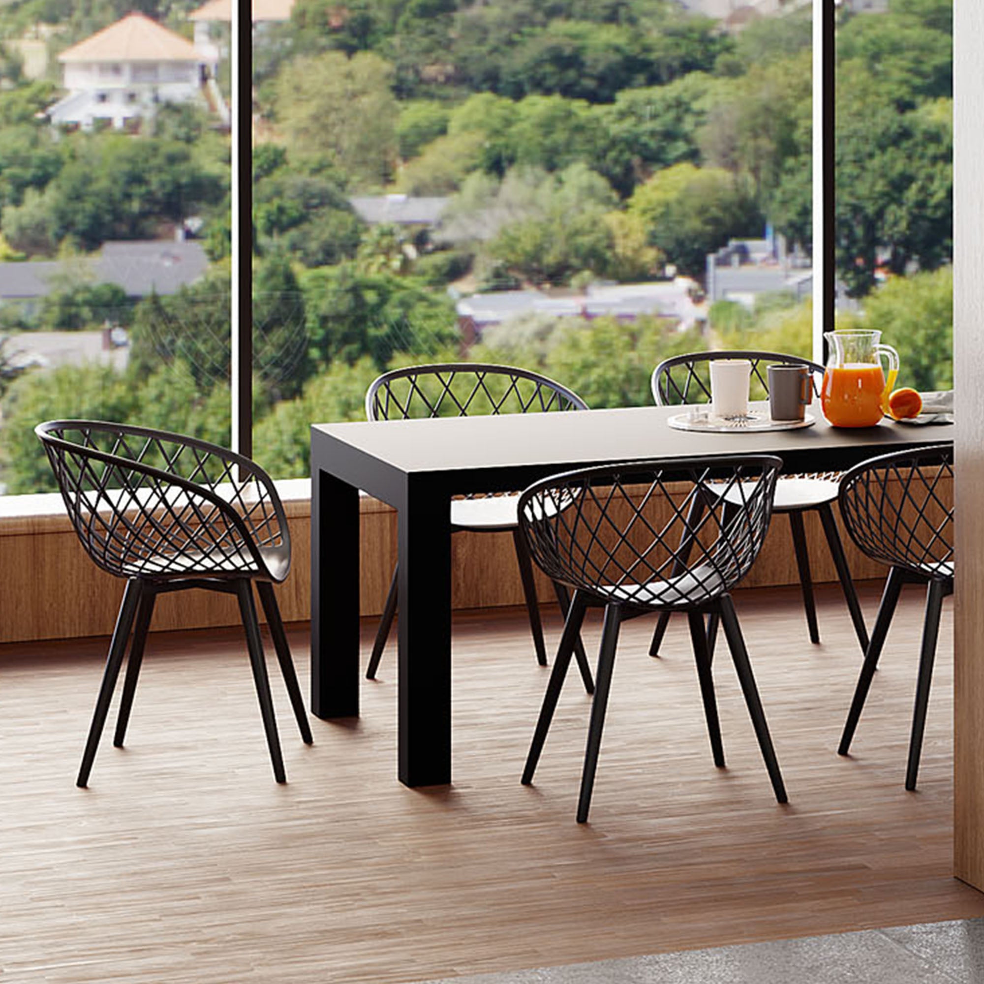 Kurv® Arm Chair - Black, Indoor/Outdoor - Set of 2
