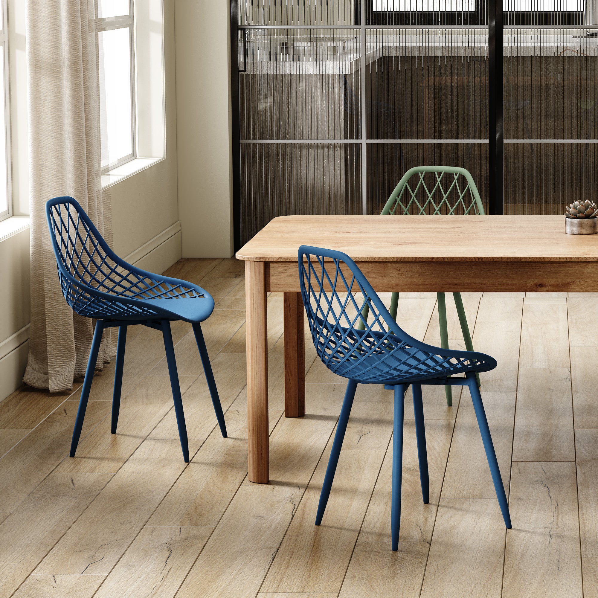 Kurv Dining Chair - Berry Blue ( 2 Pack ) | Jamesdar
