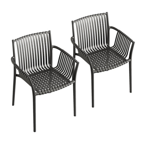 Weave Indoor and Outdoor Stackable Chair - Black - Set of 2