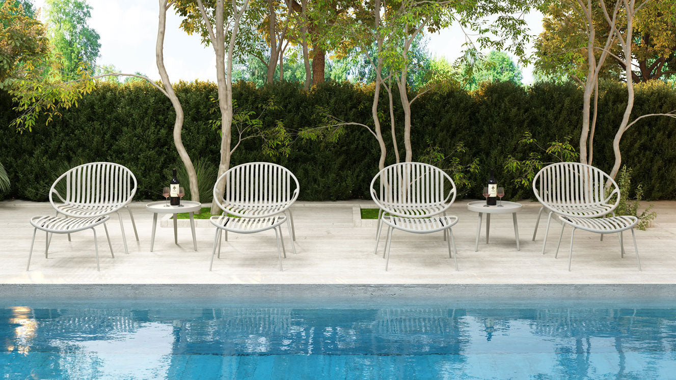 Rio Lounge Chair - Cement Gray, Indoor/Outdoor - Set of 2