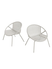 Rio Indoor or Outdoor Stackable Modern Lounge Chair - Cement Gray - Set of 2