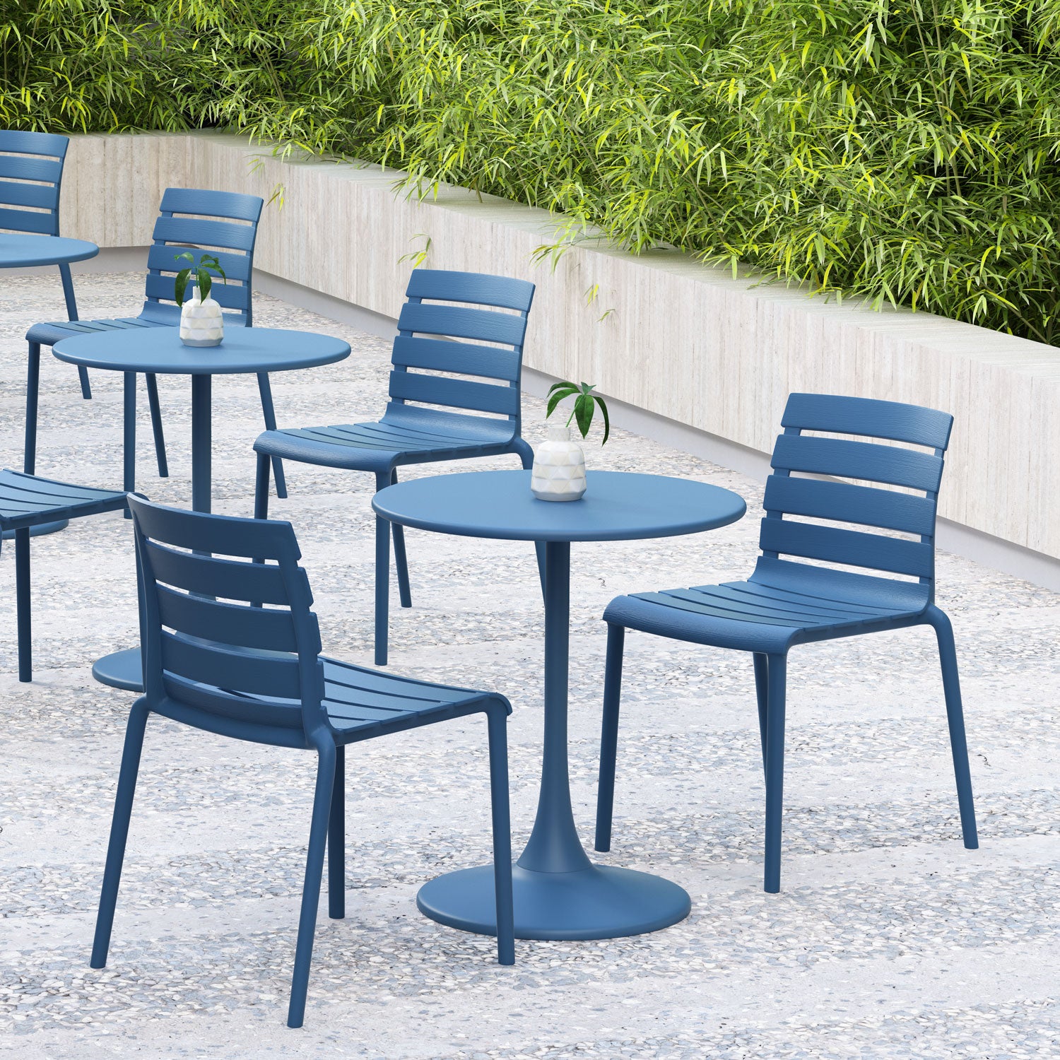 Rylan Stackable Chair - Berry Blue, Indoor/Outdoor - Set of 4